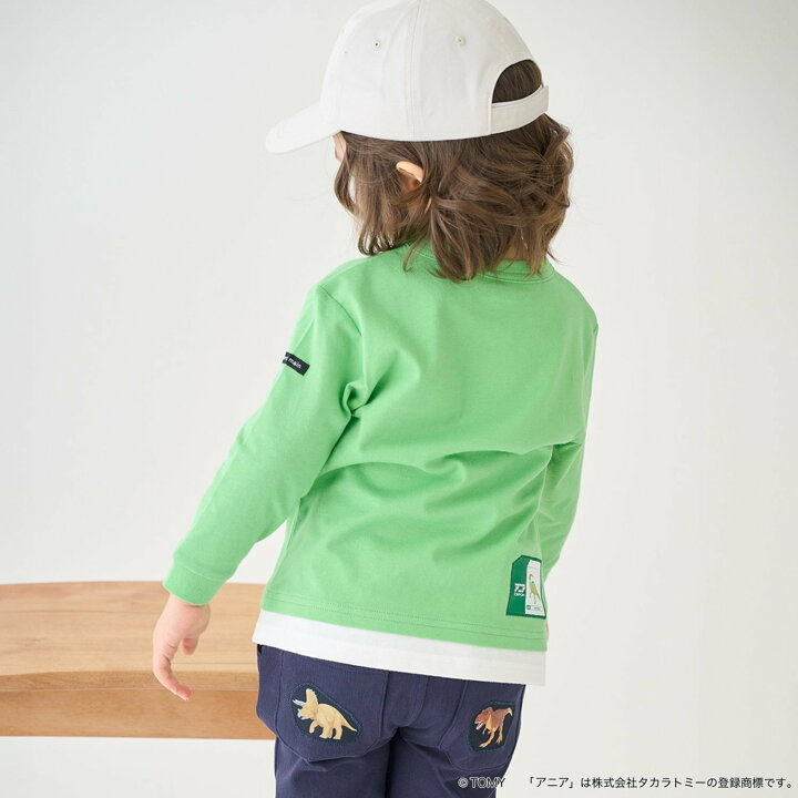 🇯🇵預訂 日本直送🇯🇵Petit Main x Tomica系列三色恐龍動物車車印花假兩件長袖T恤