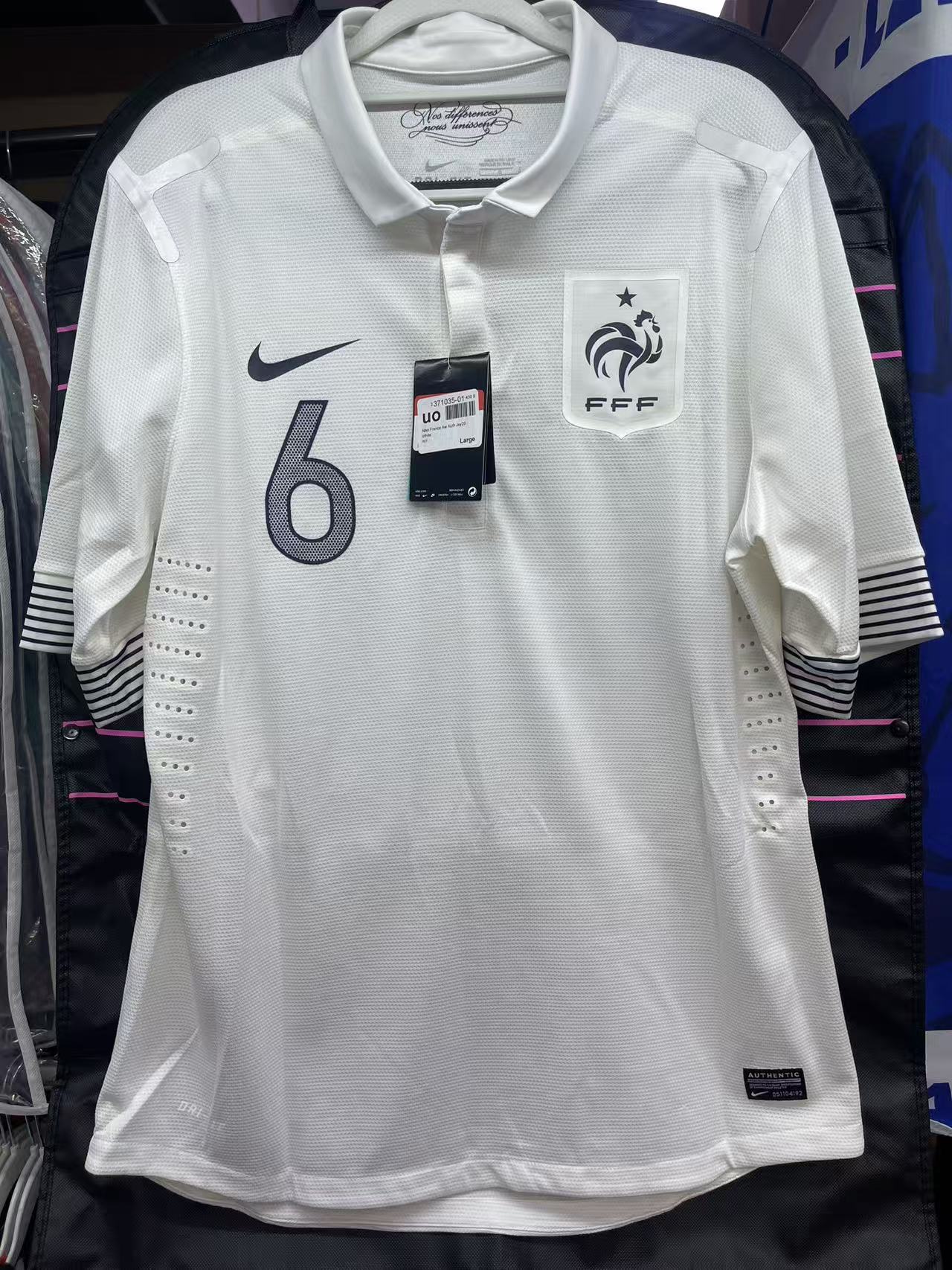 2012 France Away Authentic Shirt Size L #6 CABAYE  "BNWT"