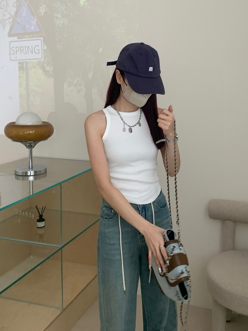 Plain Casual Tank Top 韩版休闲螺纹弹力背心（6 colours)