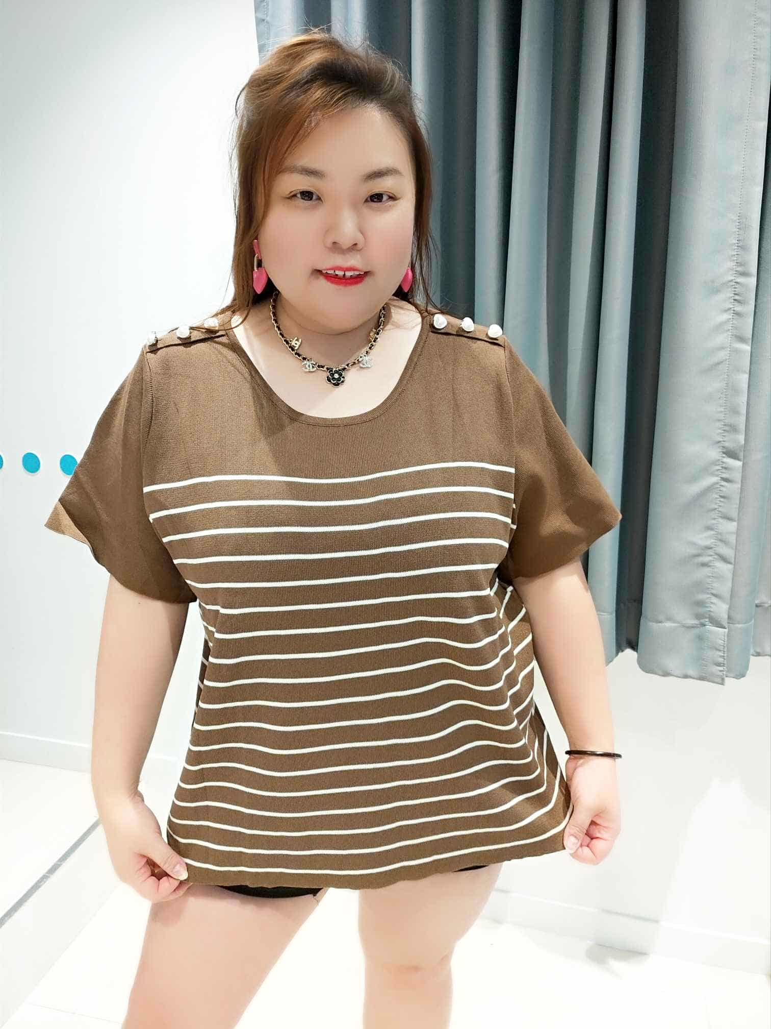 DSF07 肩珍珠钮设计针织上衣