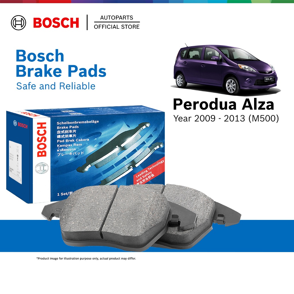 Bosch Front Brake Pads for Perodua Alza 1st Gen (2009 - 2013) 0986505002