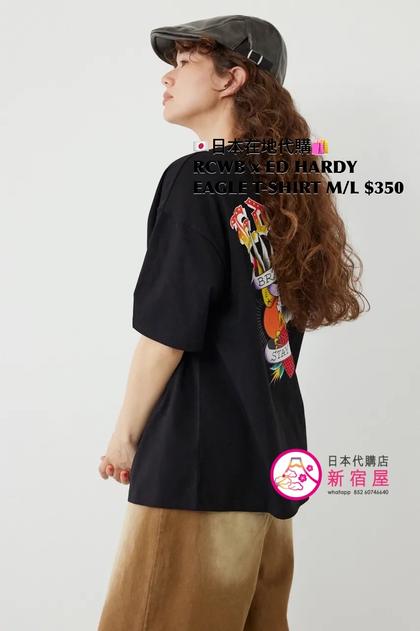 RODEO CROWNS WIDE BOWL x ED HARDY EAGLE T-SHIRT