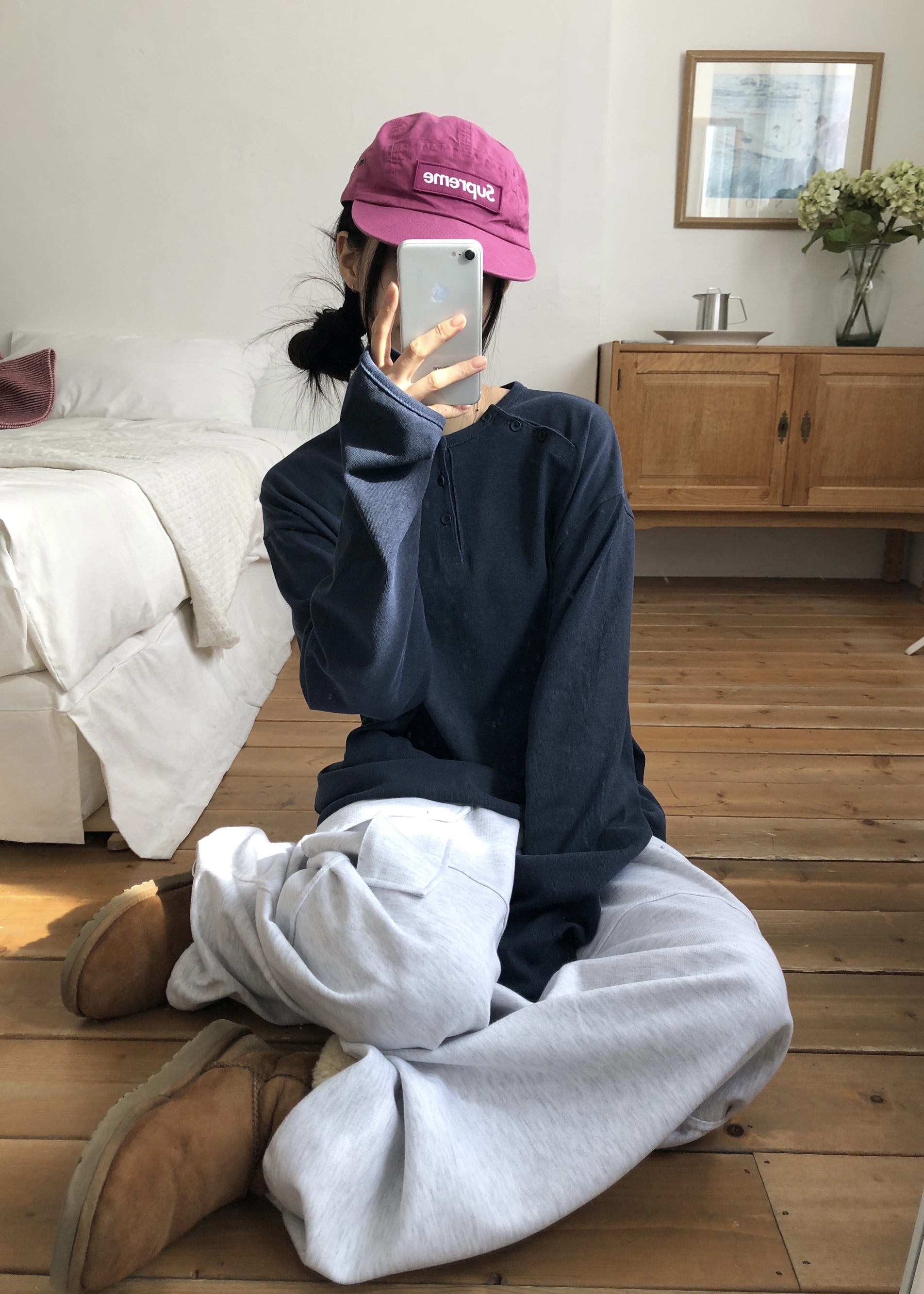 Asymmetric Button Long Sleeve
