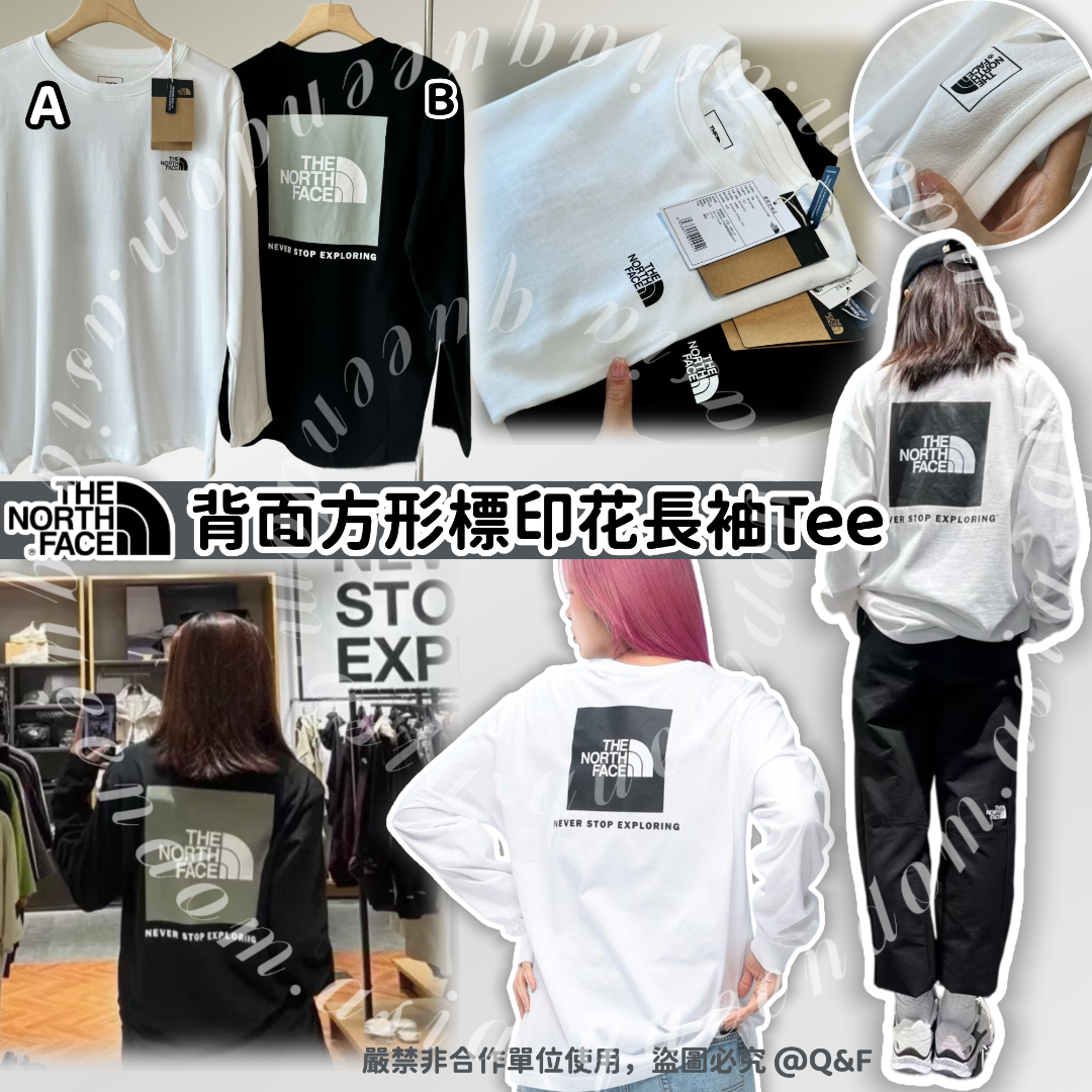 The North Face 背面方形標印花長袖Tee