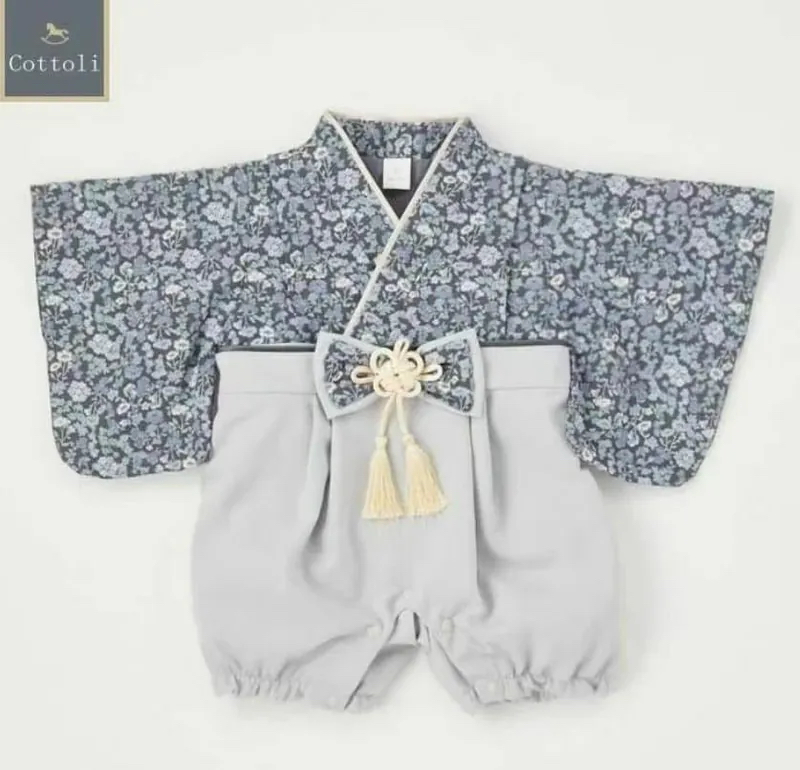 A0110 男仔碎花和服款爬服