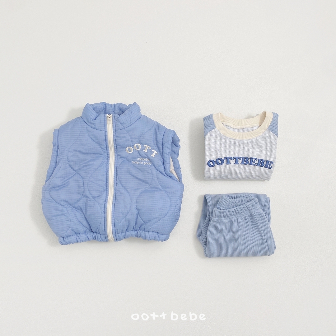 🌸預訂 韓國直送🌸🇰🇷OOTTBEBE三色標誌刺繡絎縫背心外套