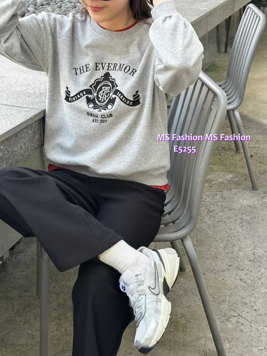 E5255 簡約print薄身衛衣