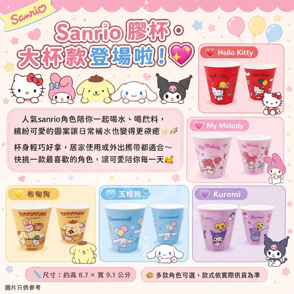 【預訂】SANRIO 膠杯