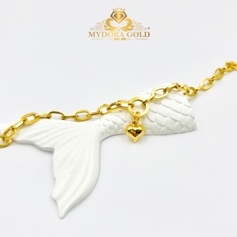 MYDORA Rantai Tangan Mini Paper Clip + Mini love l EMAS 916/22K