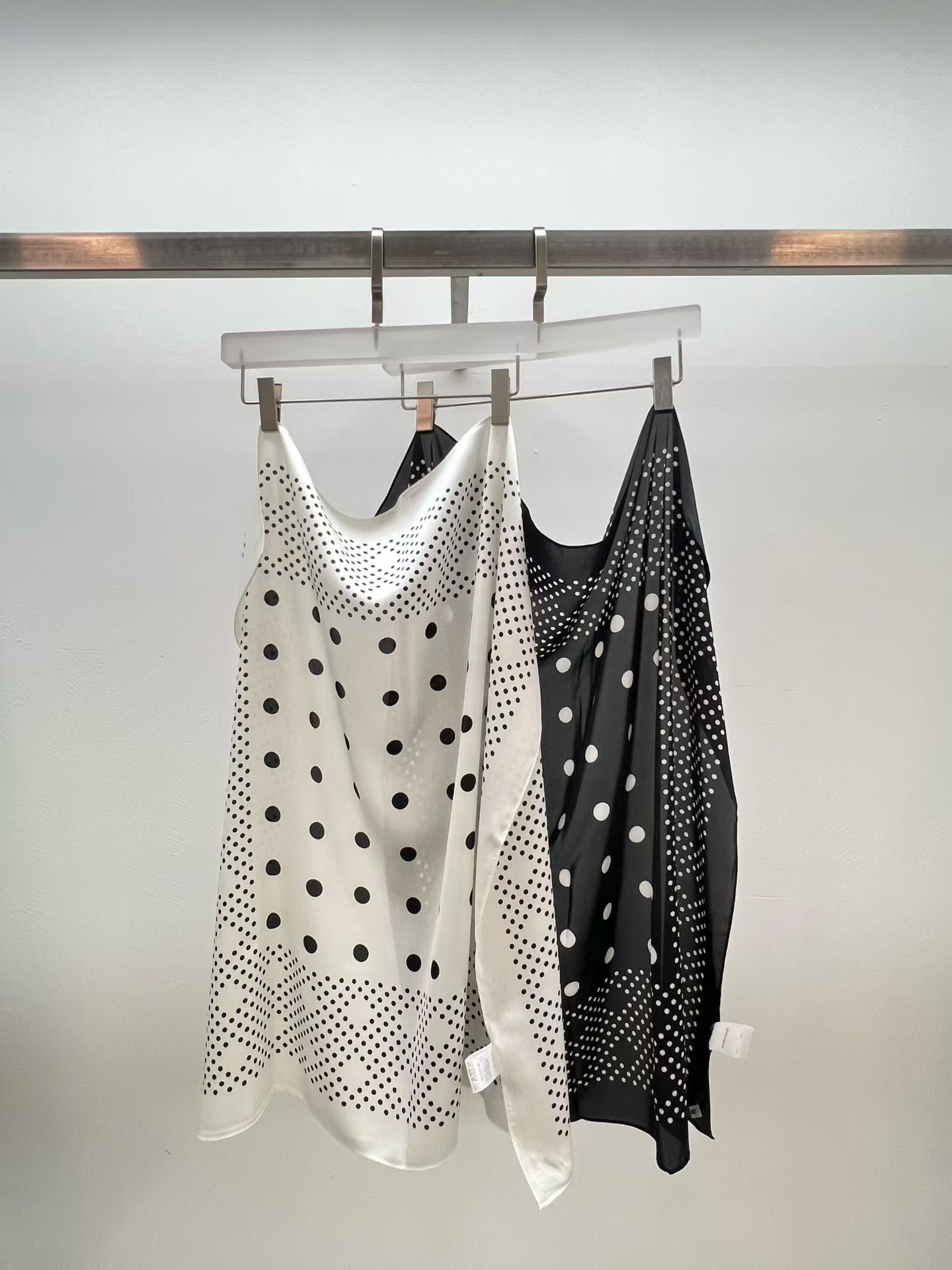 Polka dot silk scarf #sf04