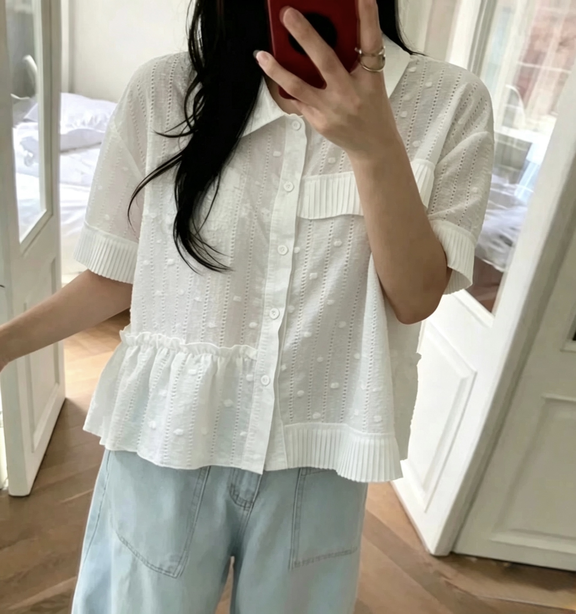 立體粒粒布料Top