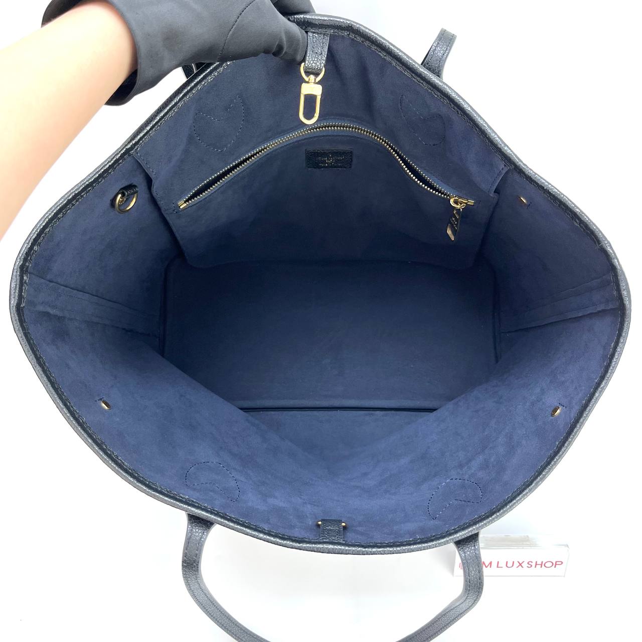 LV Neverfull Black Empreinte Leather MM GHW