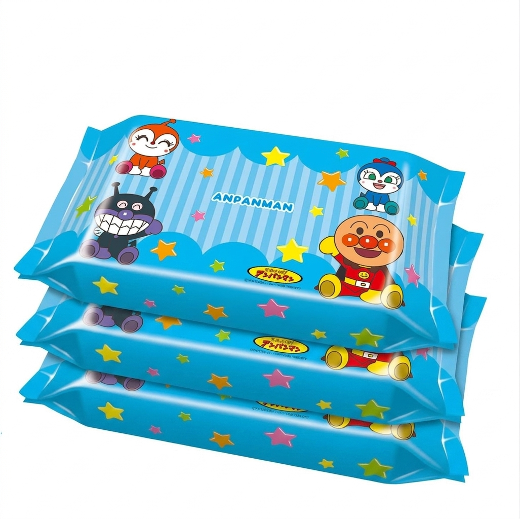 LEC Japan Anpanman 99% Pure Water Wipes, 60 Sheets x 3 Packs