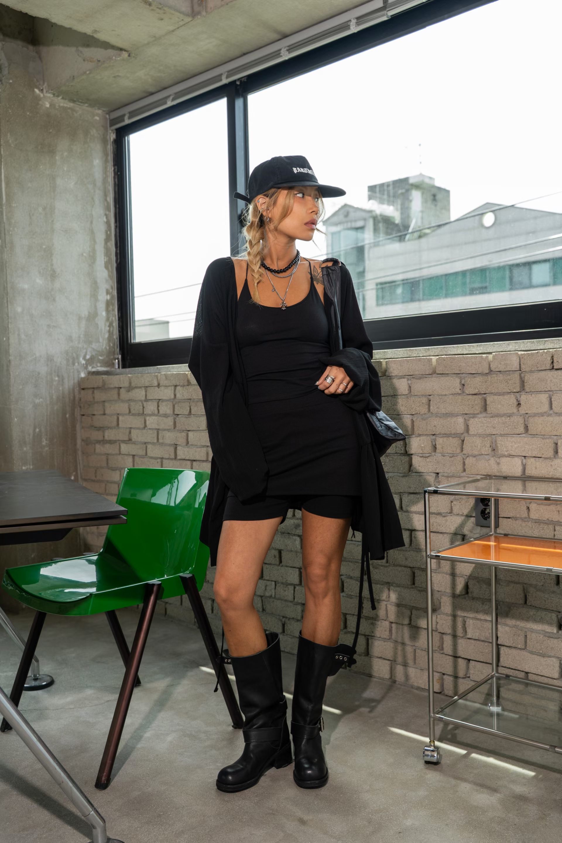 東大門女裝| 2 way Blouse(Green/Whit/Black)