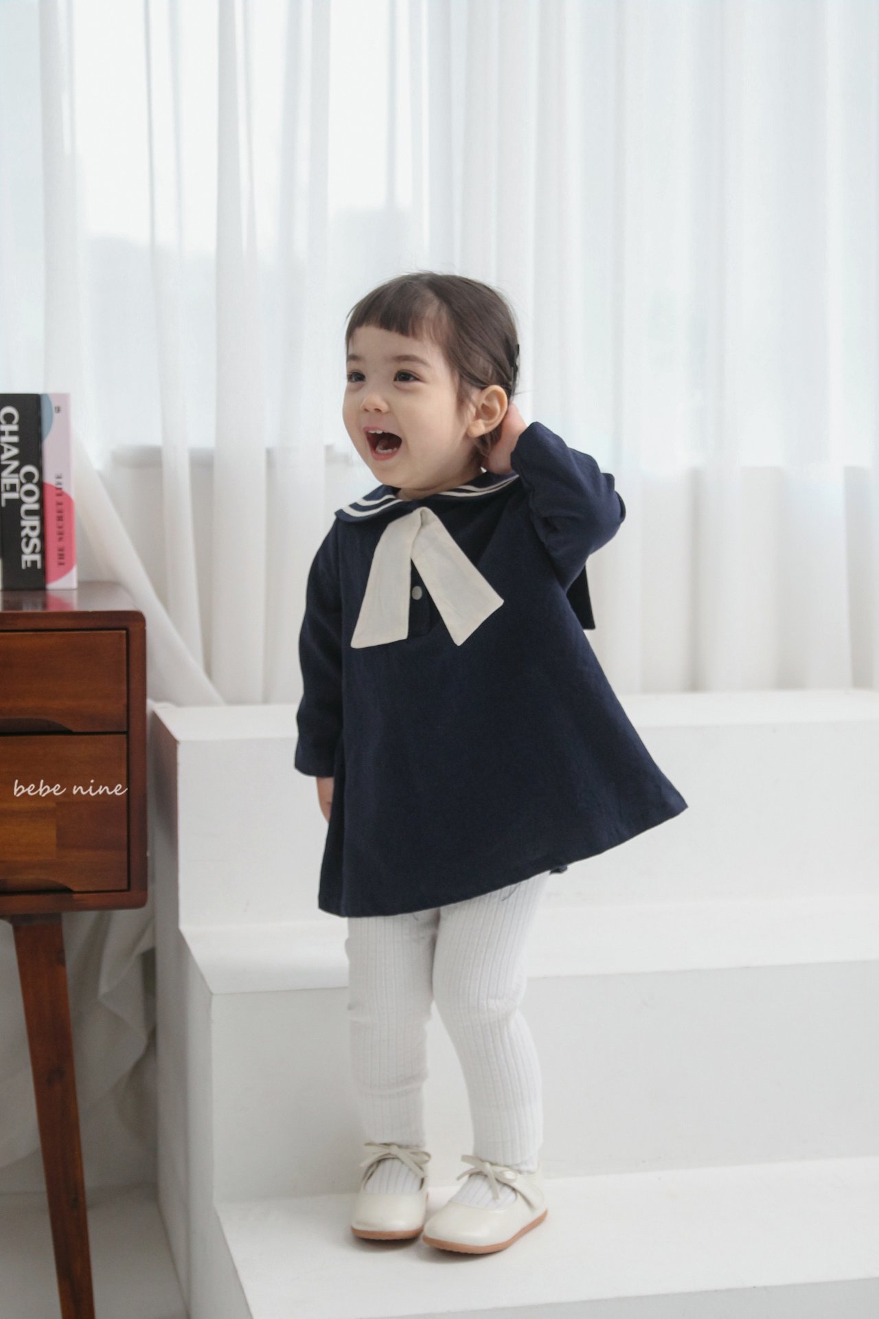 🌸預訂 韓國直送🌸🇰🇷Bebenine兩色水手領巾長袖連身裙