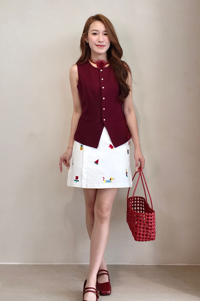 10141 Playful Motif A-Line Skirt