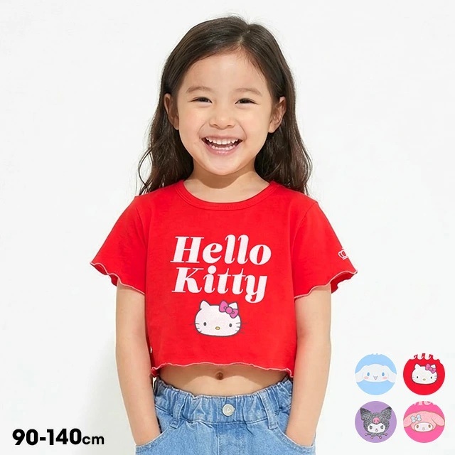 🆕【⭐訂購⭐】🇯🇵日本直送🌀#Sanrio 撞色綑邊 短身露腰 短袖T恤［4款選］🌀[ELCA-0250][260414]