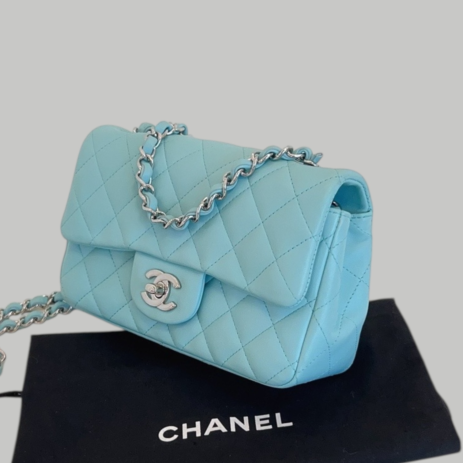 Chanel Lambskin 20cm 銀扣
