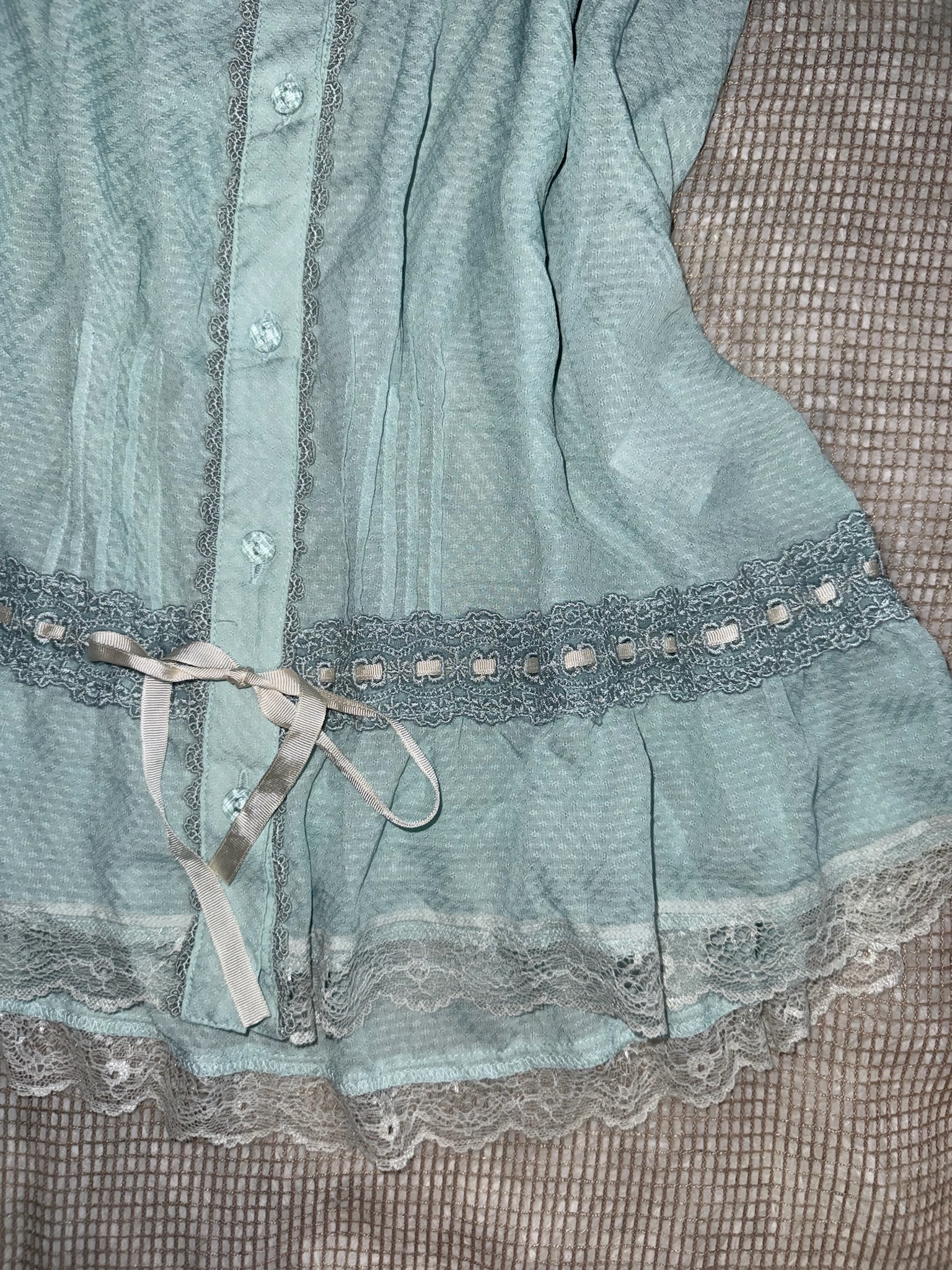 Axes Femme Lace-Up Blouse with Ruffles