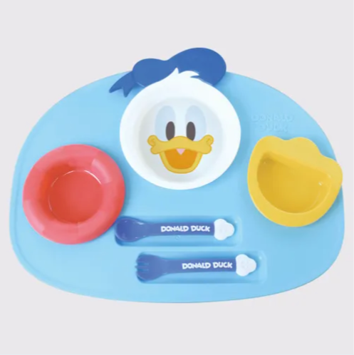 日本製 Donald Duck 唐老鴨 嬰幼兒餐具 可拆式餐盤套裝 平行進口