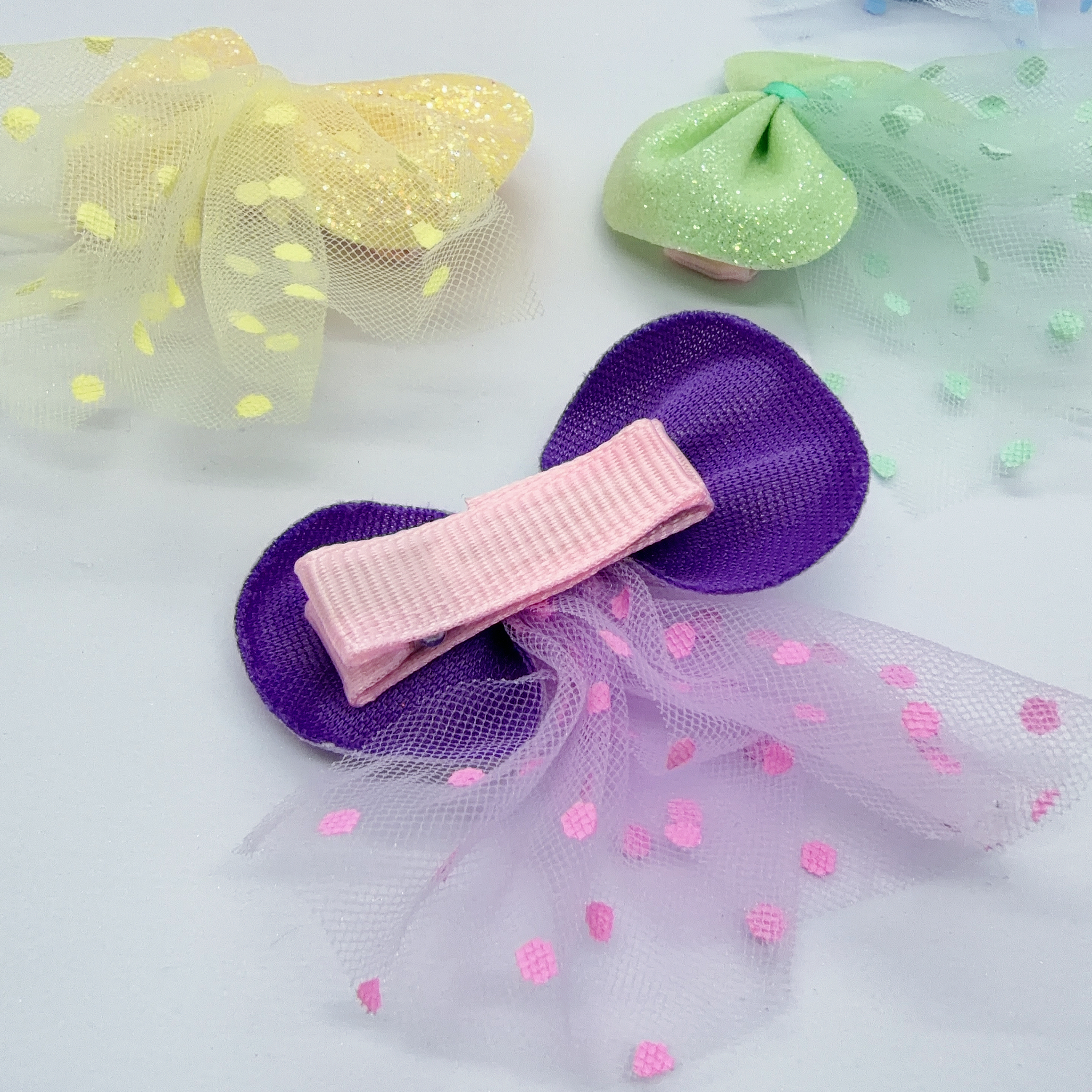 蝴蝶結包邊鴨嘴髮夾組 (5隻裝) / Cute Charm Trimmed Alligator Hair Clip Set (5 pcs) - 組合C