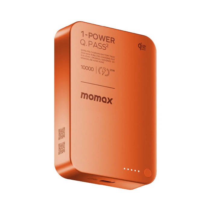 Momax 1-Power Q.Pass² 10000mAh Qi2 25W 磁吸流動電源 (CCC 認證)