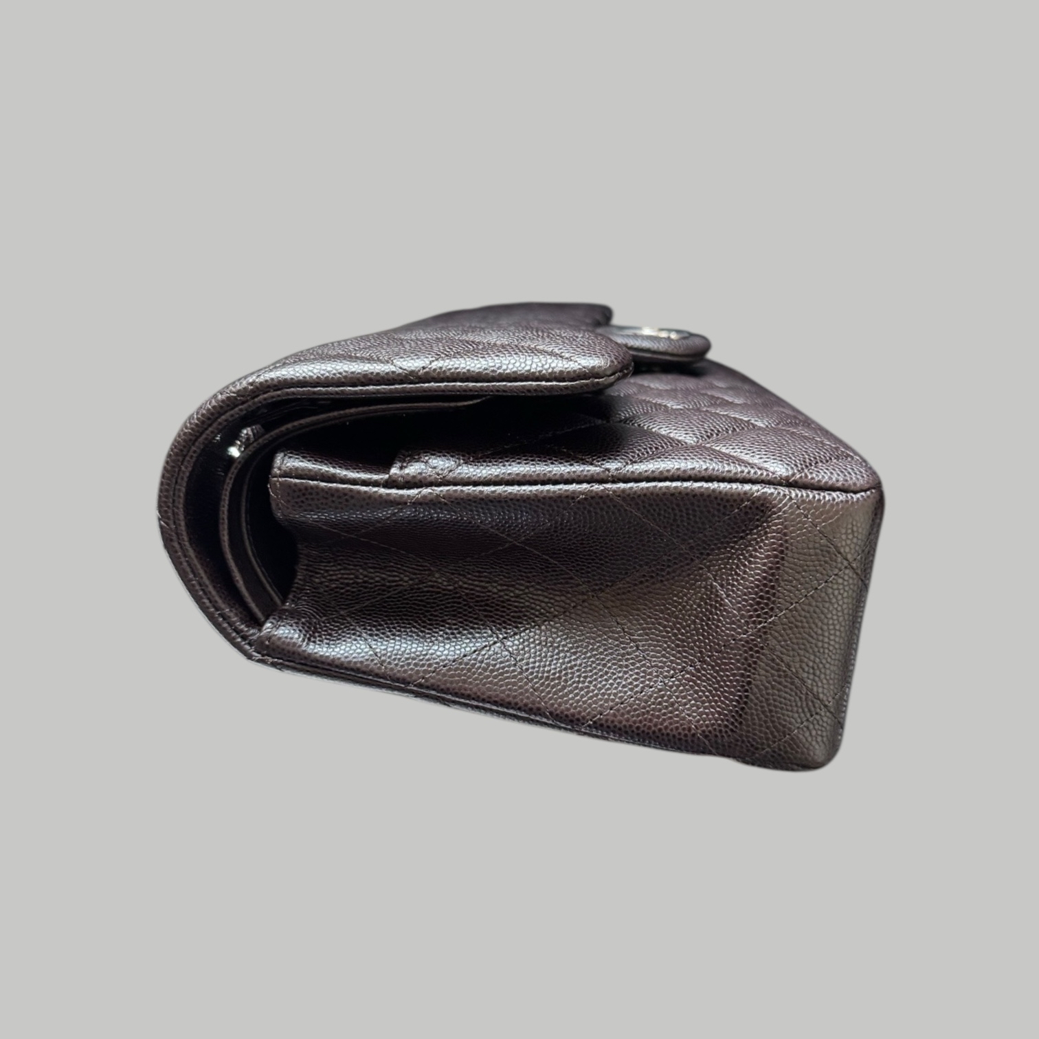 Chanel Caviar CF25 朱古力啡銀扣