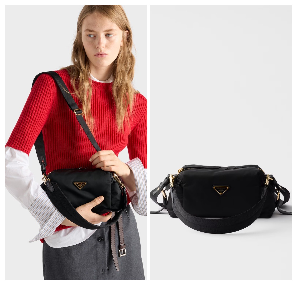 【頂級】Prada Small Explore Re‑Nylon Shoulder Bag 肩背包 連全套禮盒