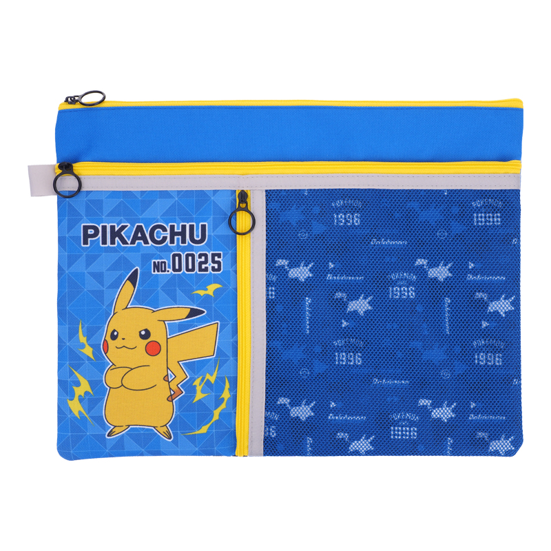 Pokémon A4 3-Zipper Fabric Document Bag 布文件袋 (3拉鍊格)