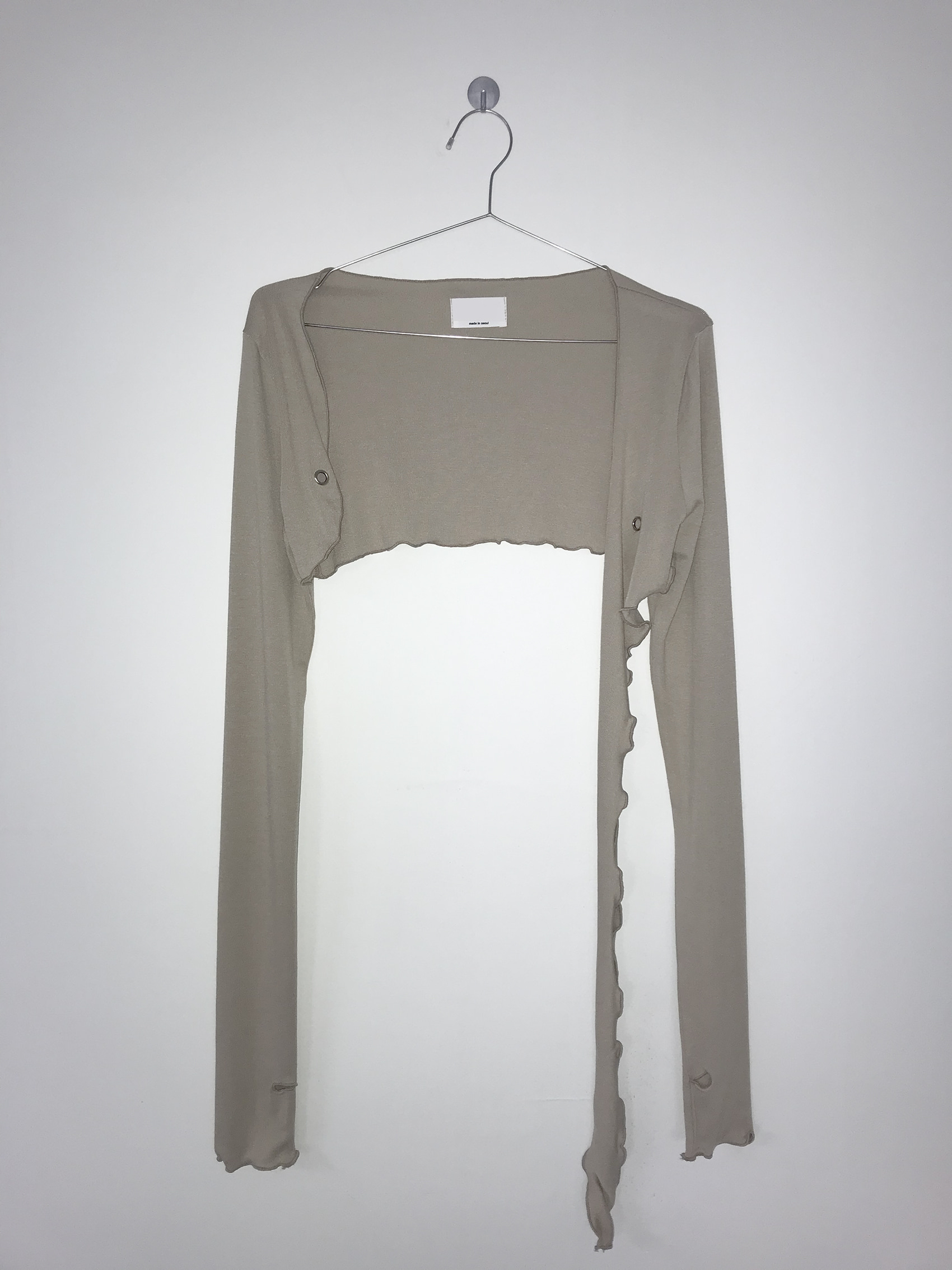 Asymmetrical Grommet Crop Bolero