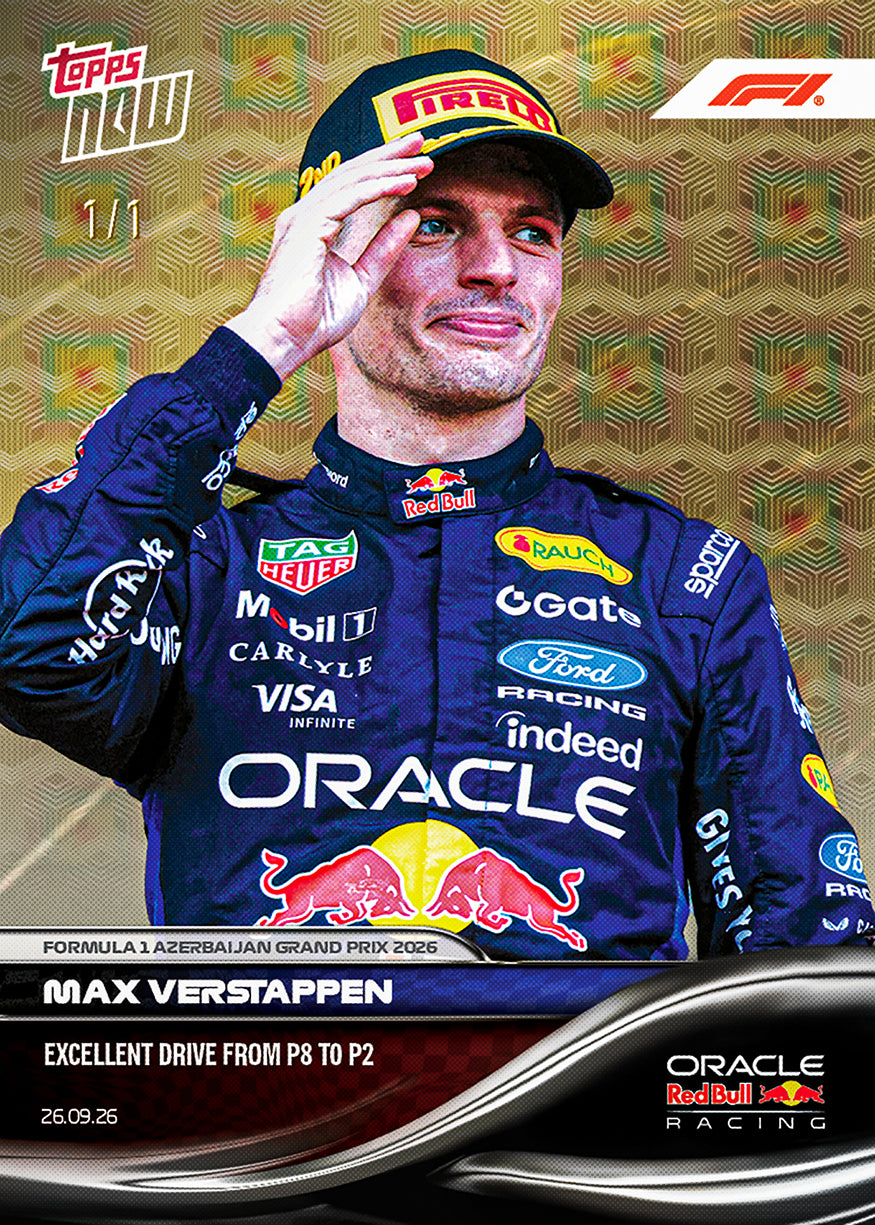Max Verstappen - 2026 F1 Topps NOW® #63 Azerbaijan GP P8 至 P2 紀念卡【團購】