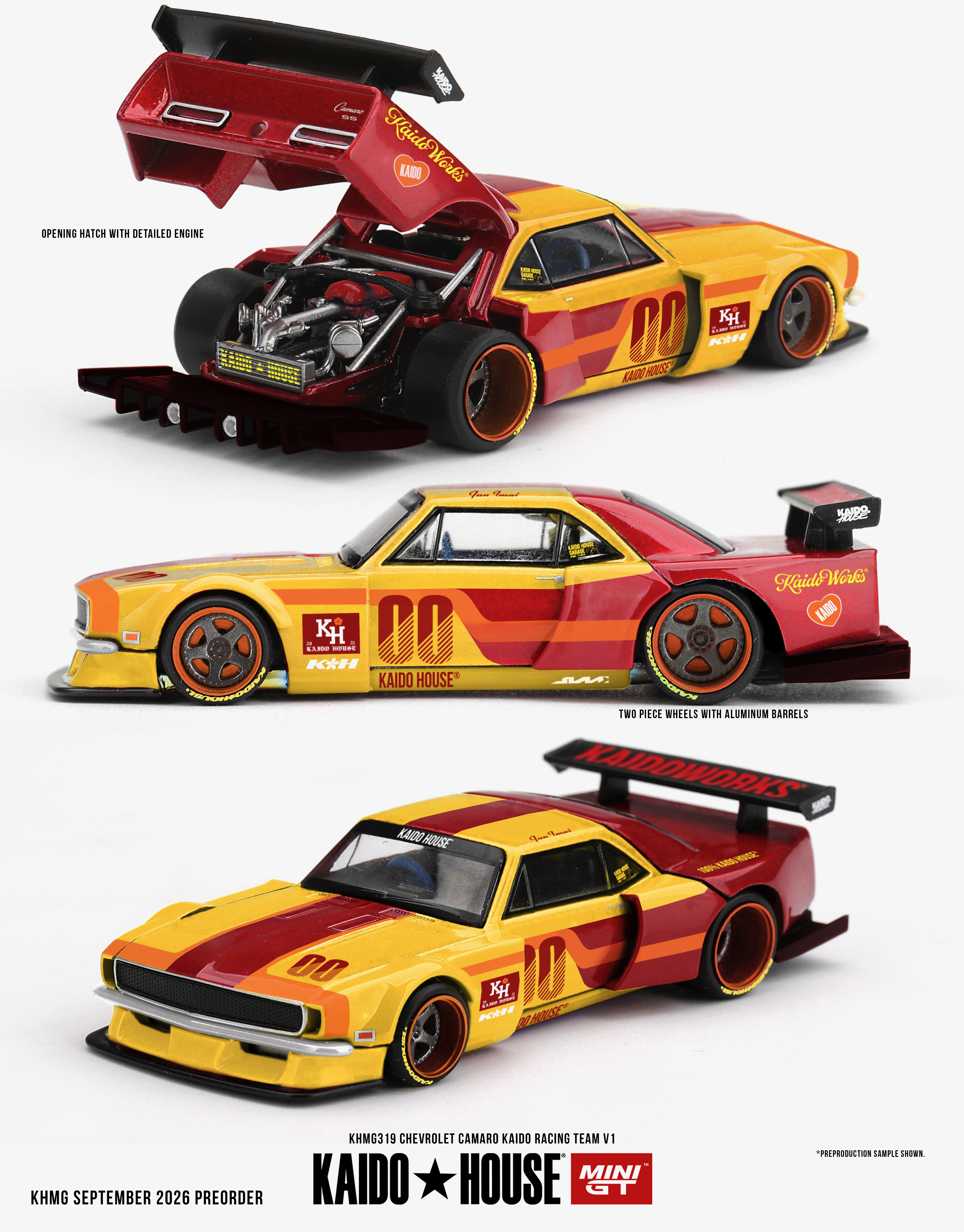 Pre Order - Kaido House x MINI GT ( KHMG319 ) Chevrolet Camaro Kaido Racing Team V1 / MINIGT 預訂優惠價 Pre-Order Price: HK$135