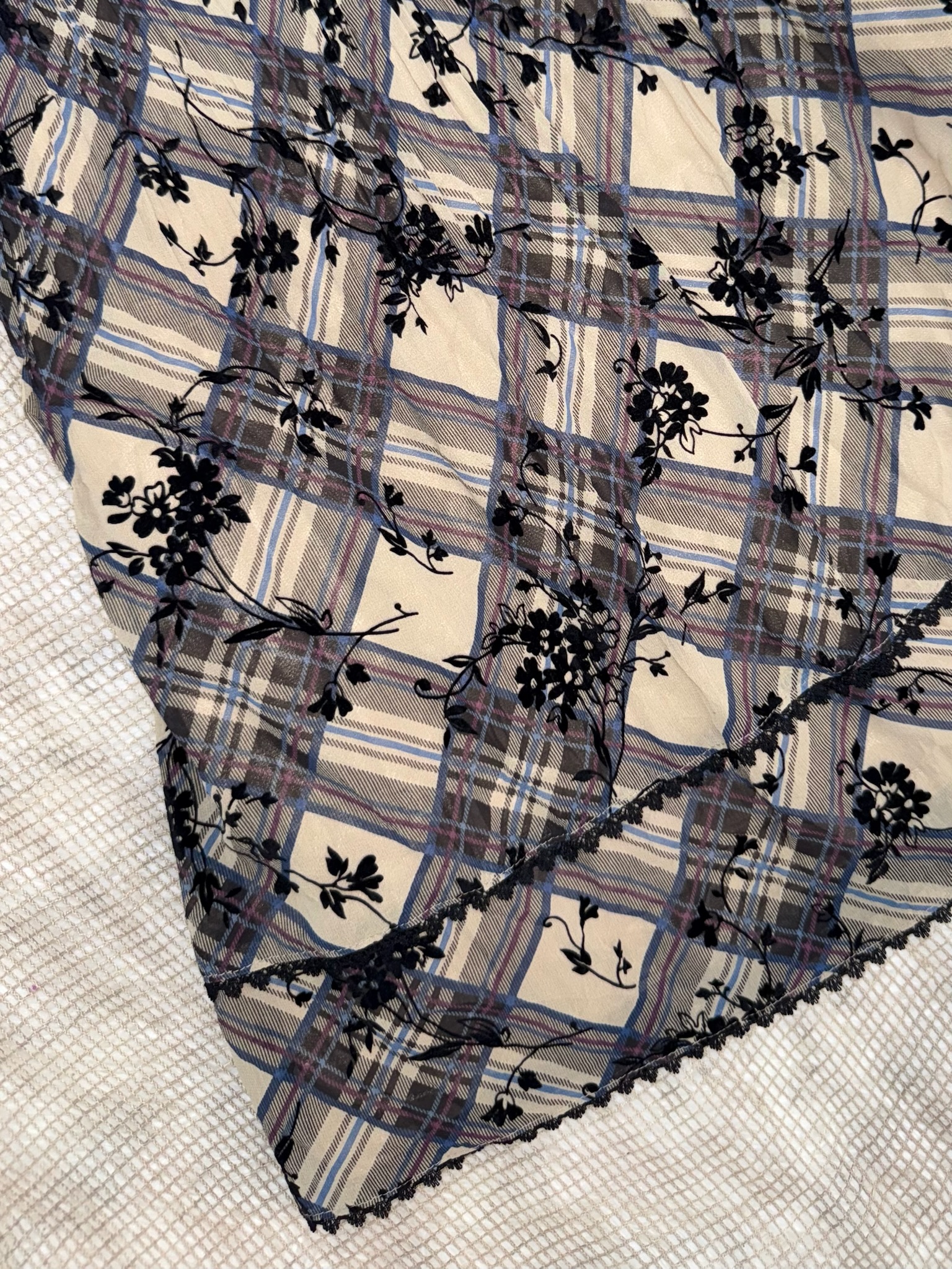 Vintage Fairy Grunge Diagonal Tartan Skirt