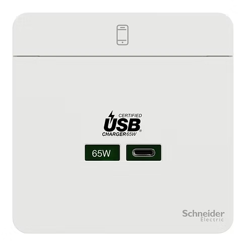 施耐德 AvatarOn 白 65W Type C USB快速充電 插座