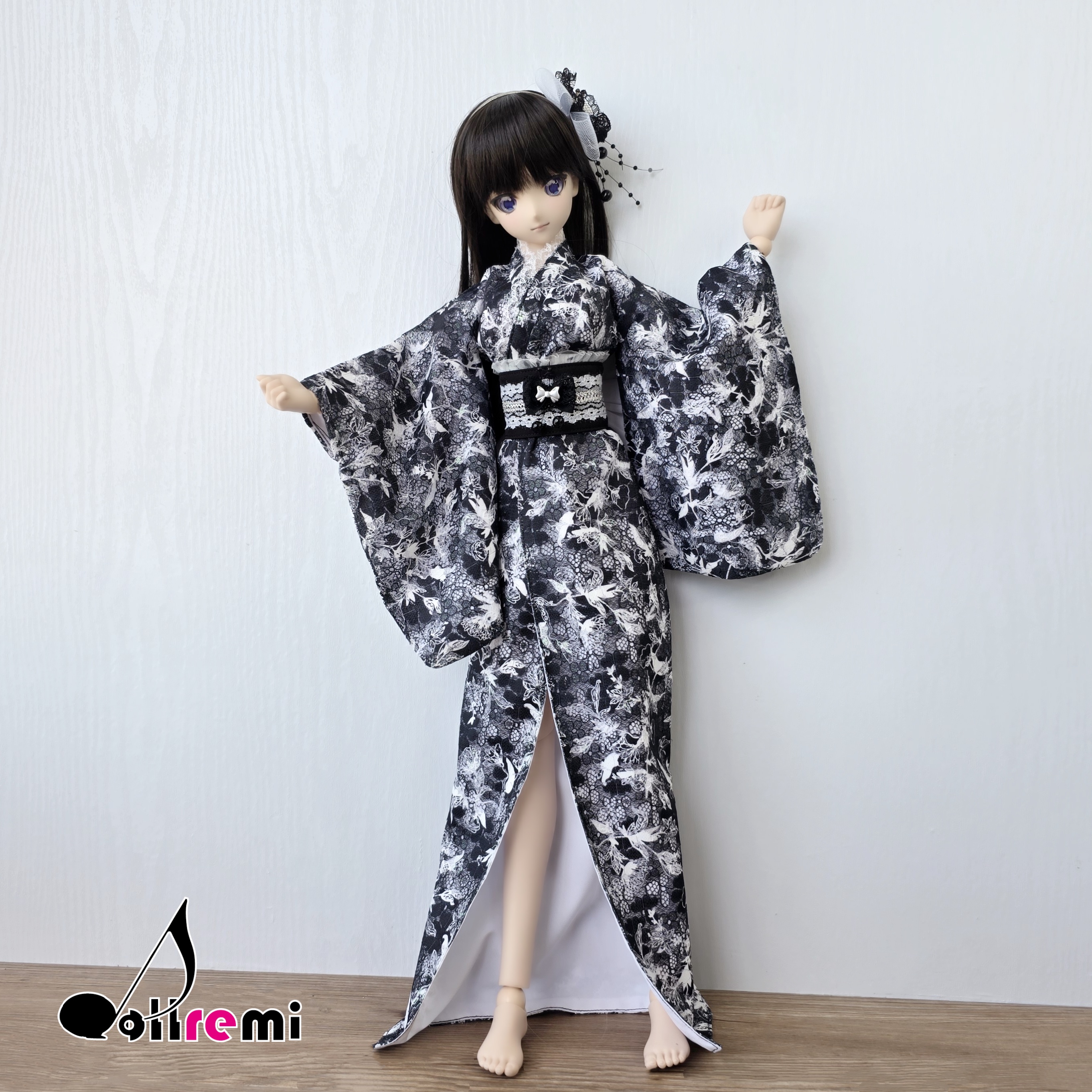 【dollremi】(DD0895) 黑白蕾絲和服 Black and White Lace Kimono