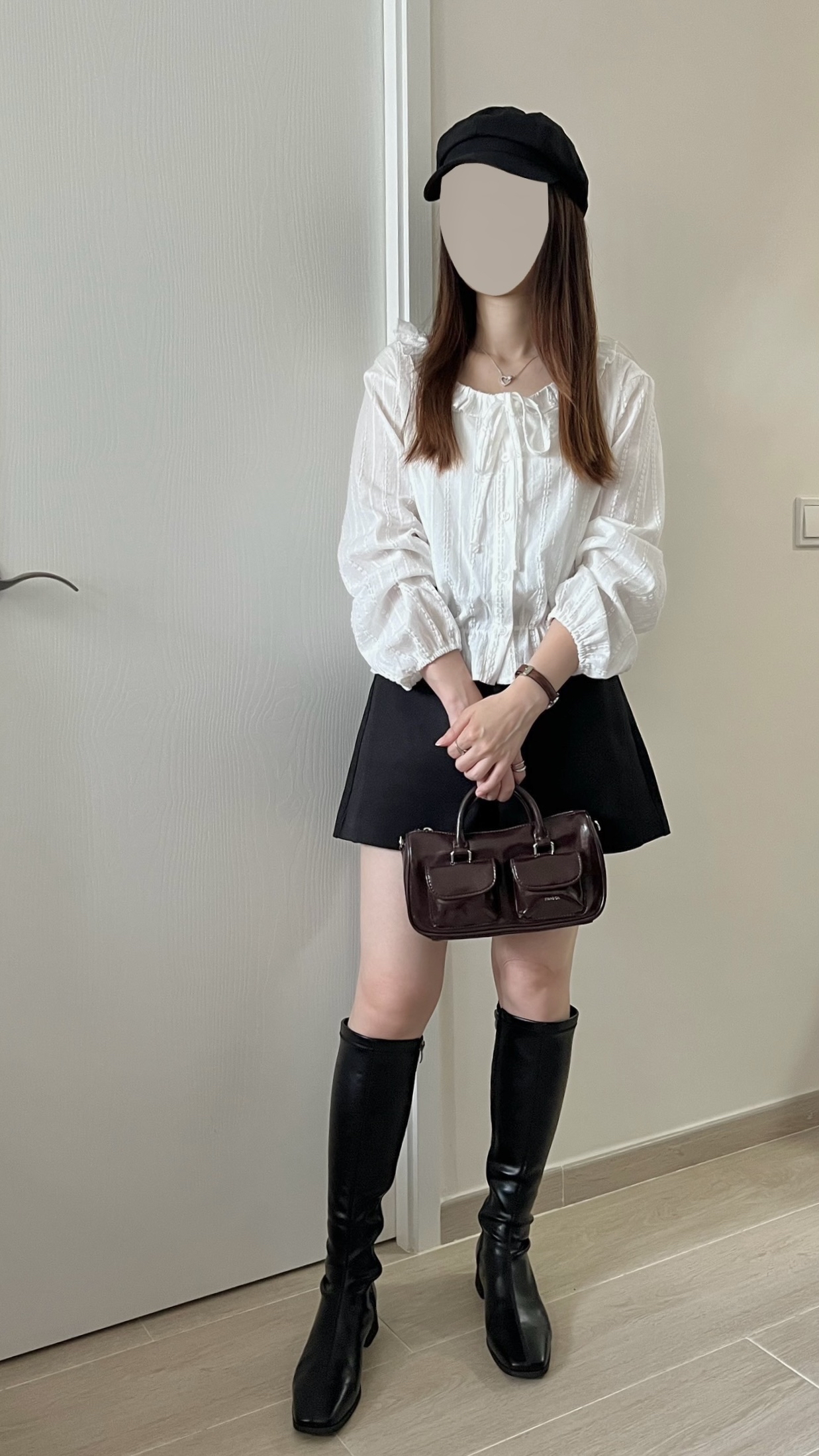 法式甜美虛線紋綁帶blouse 現貨