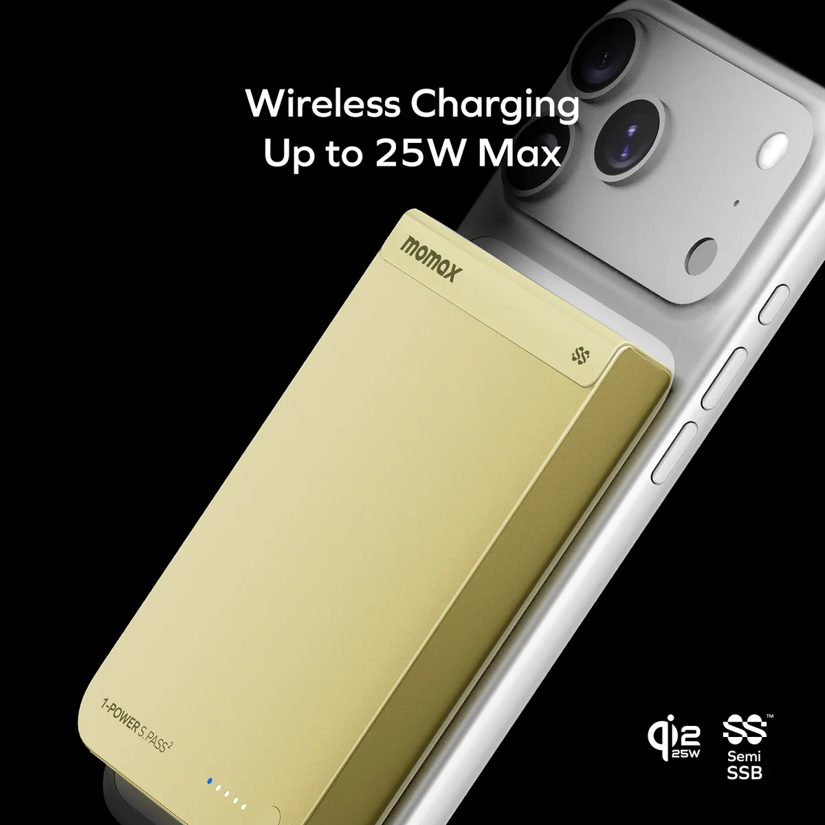 Momax 1-Power S.Pass² 10000mAh 半固態磁吸流動電源 (CCC 認證)