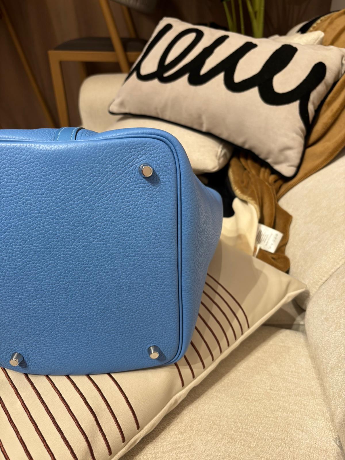 Hermes picotin 22,blue paradise 100%Authentic,98%new ✅KEY LOCKPAD ✅dust bag✅BOX 