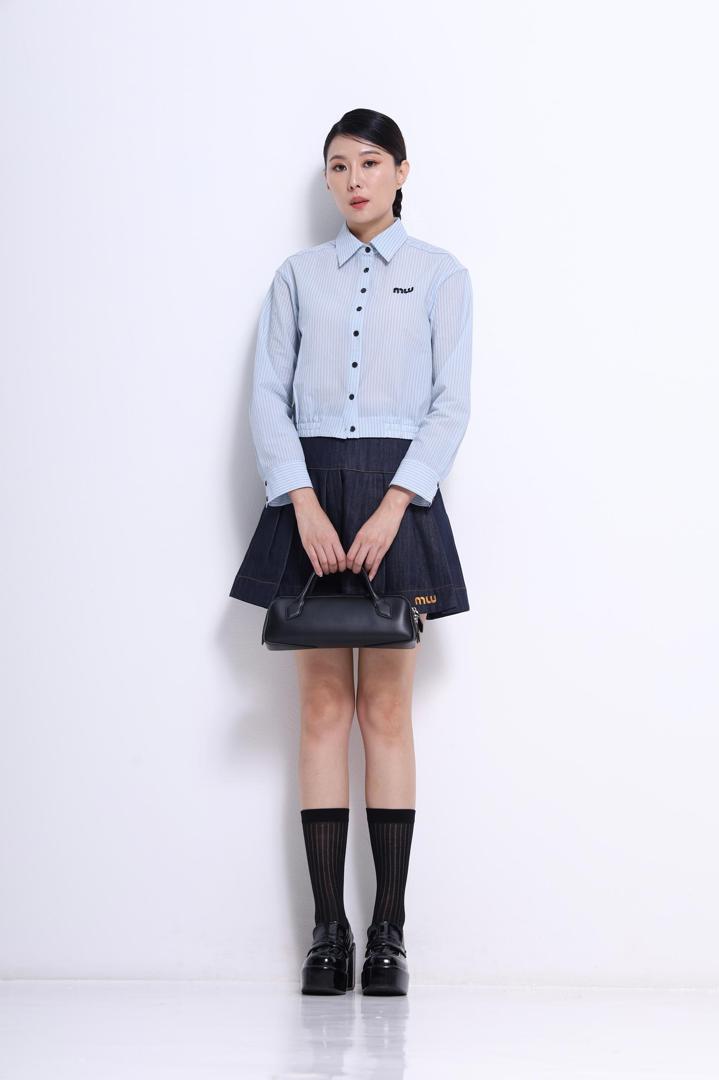 独家刺绣MW百褶裤裙 1416