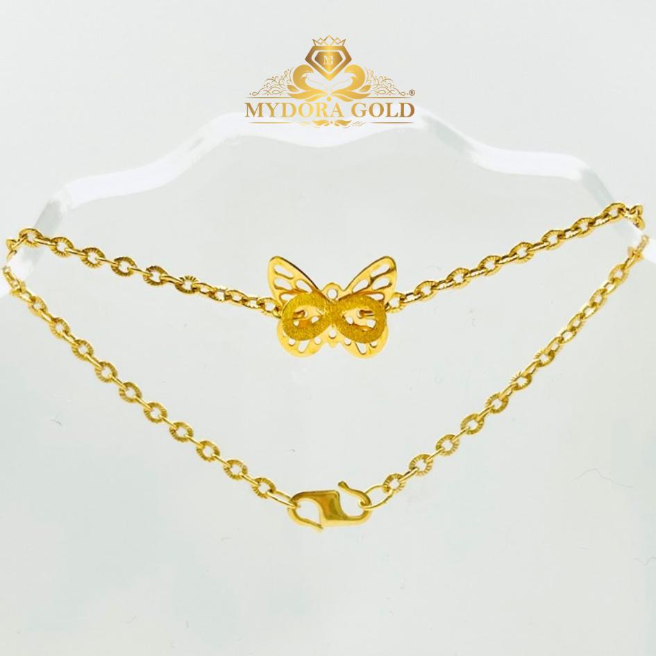 MYDORA Rantai Tangan Sauh Matahari + Butterfly l EMAS 916/22K