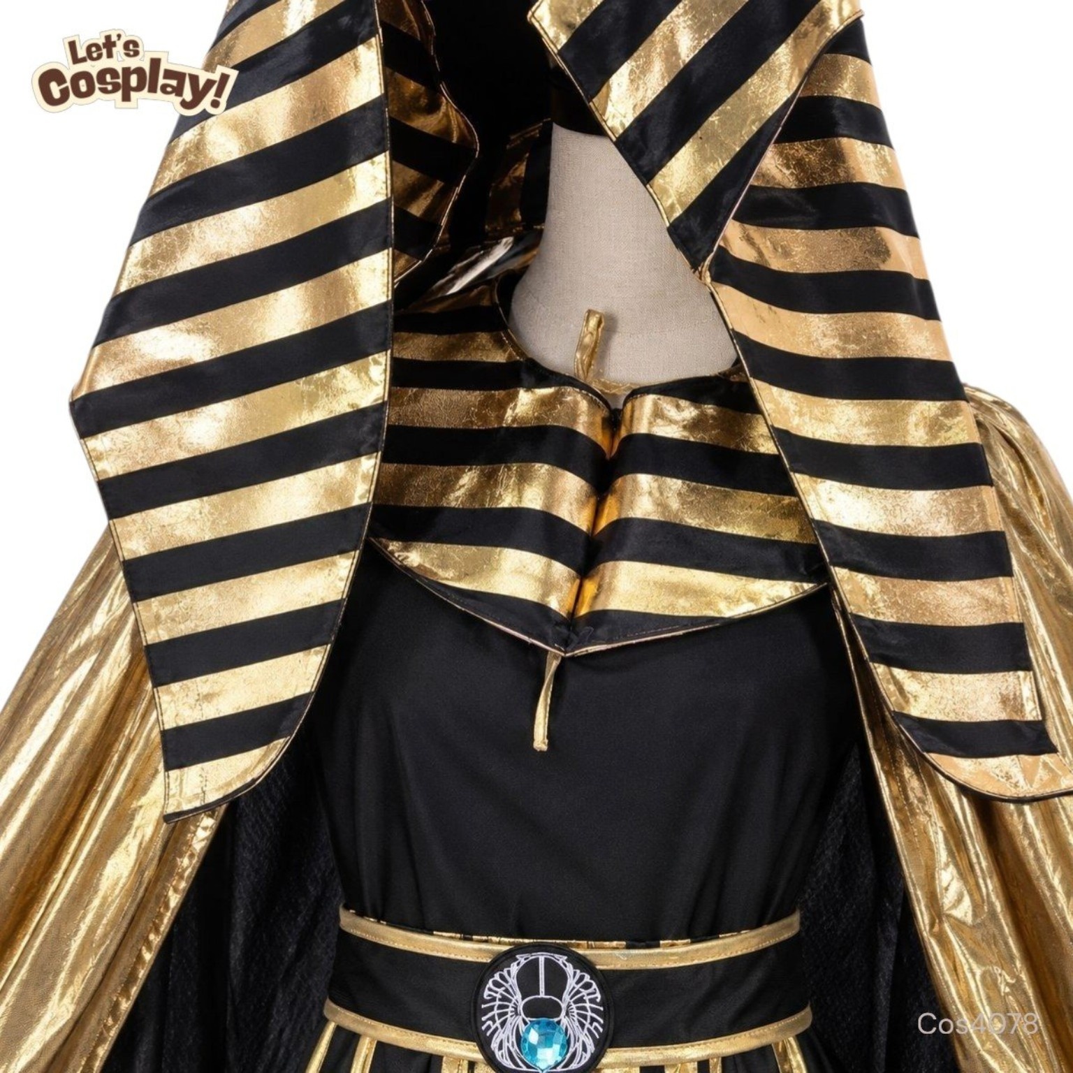 埃及妖后 Cleopatra 成人女裝黑金披風角色扮演服｜萬聖節 Halloween｜香港現貨｜Lets Cosplay COS4079