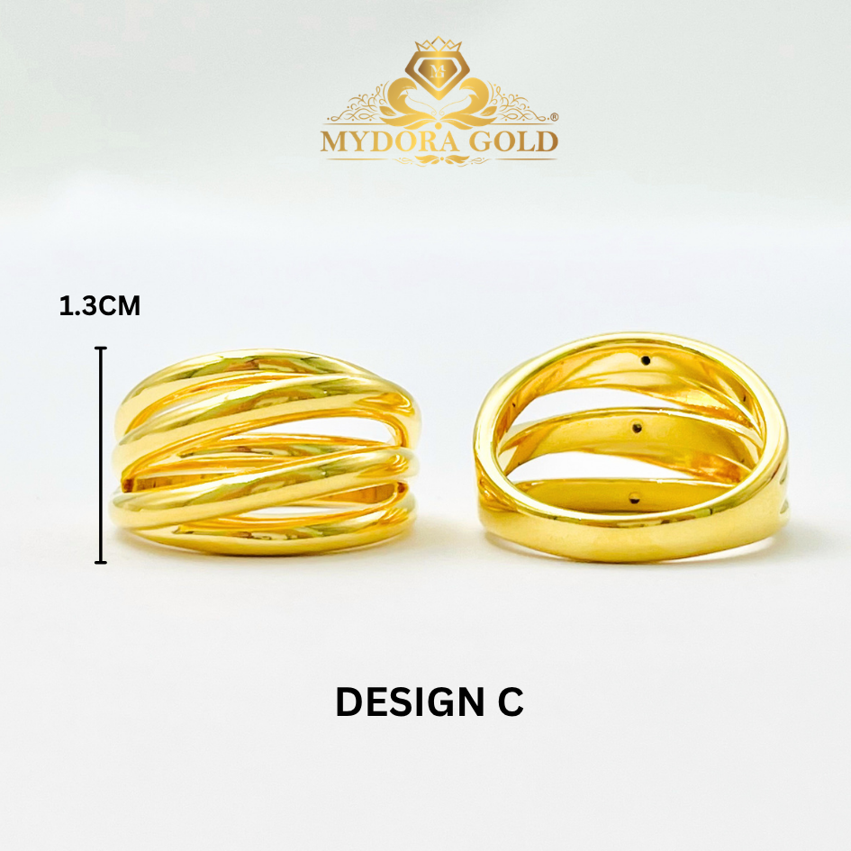 MYDORA Cincin Nabila 5 Layer Full Gold (5G) l EMAS 916/22K