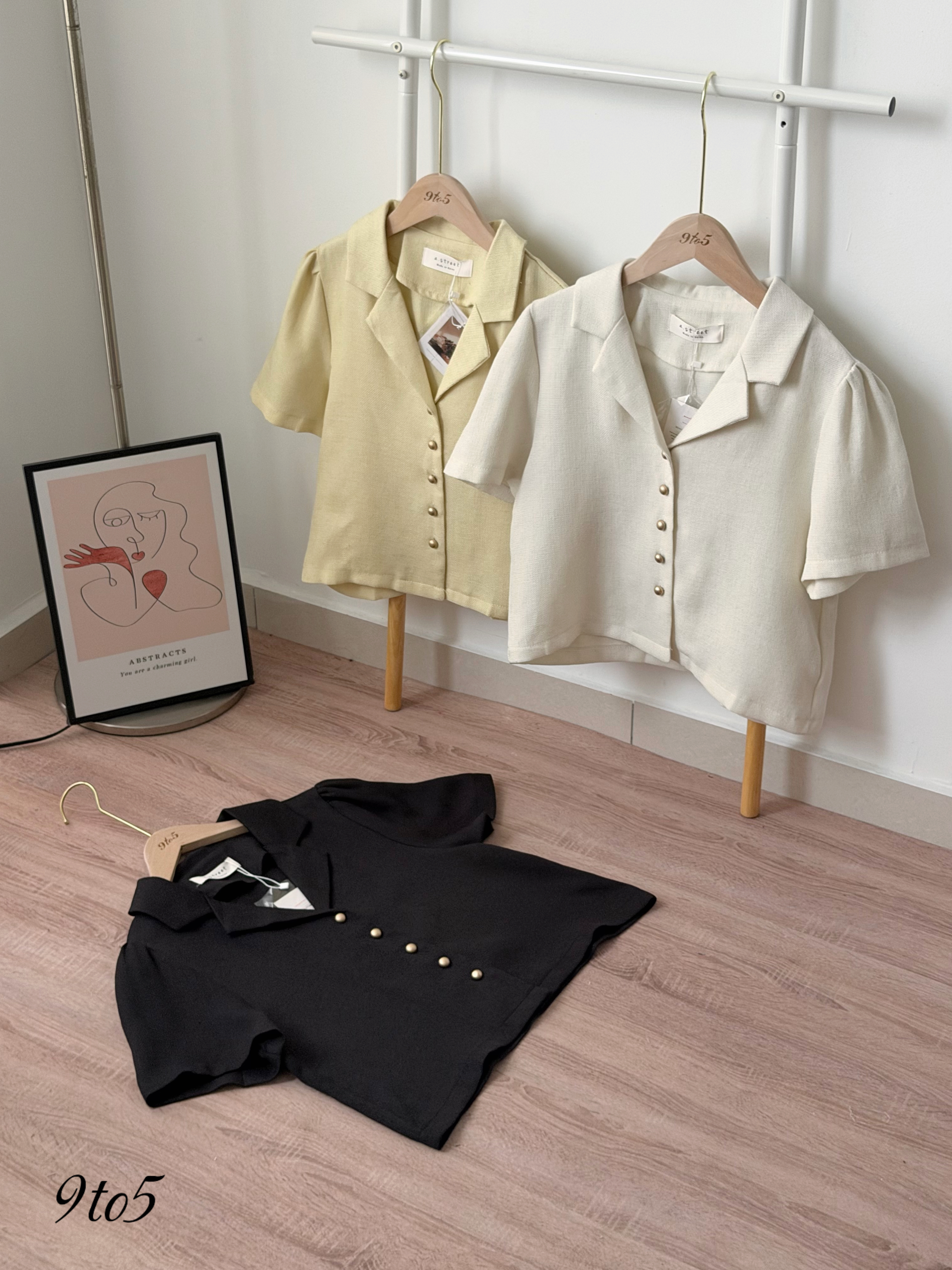 T4457 Short Sleeves Tweet Blouse - 3 colors