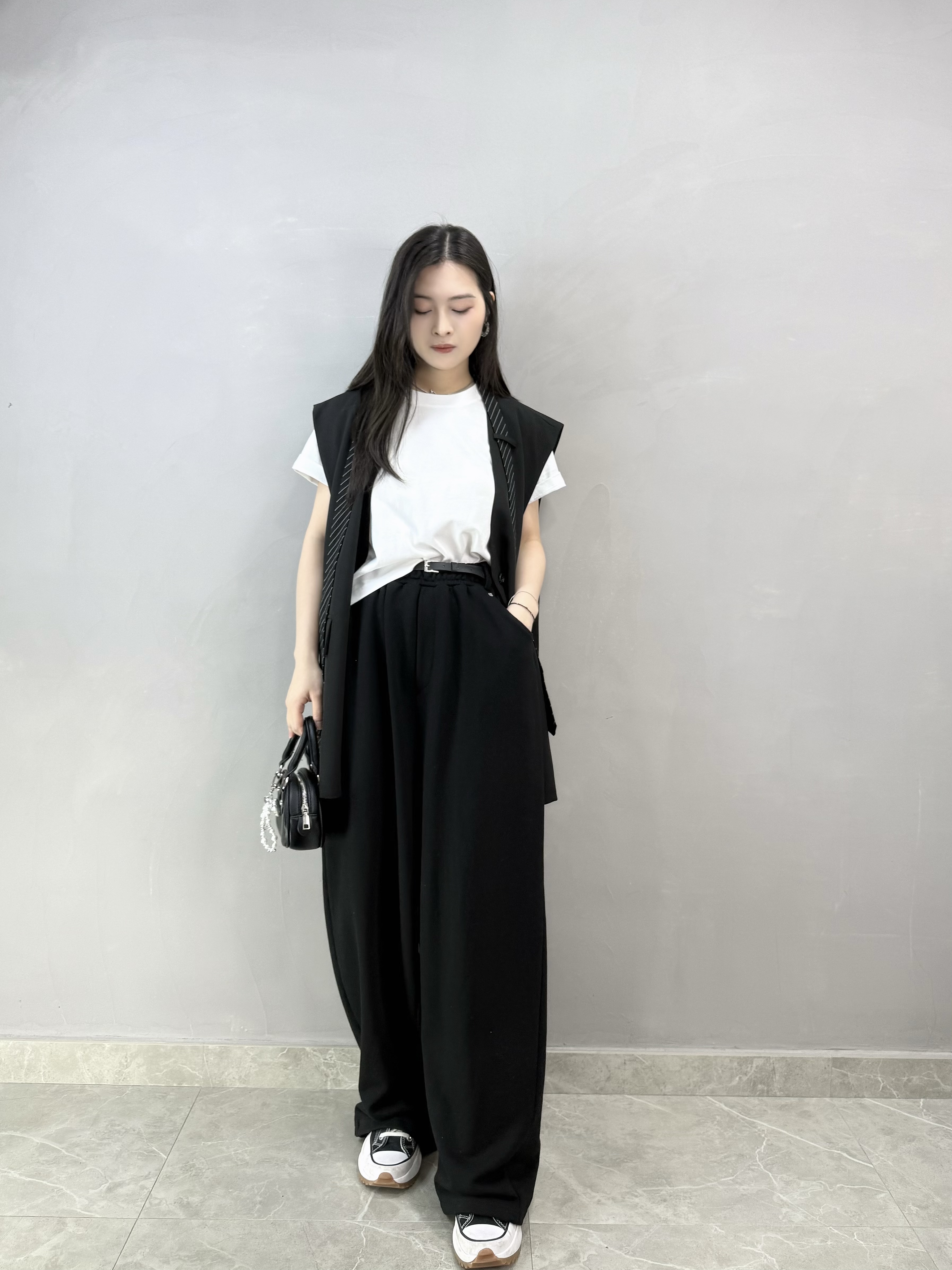 I79 連Belt後袋冚棉質褲