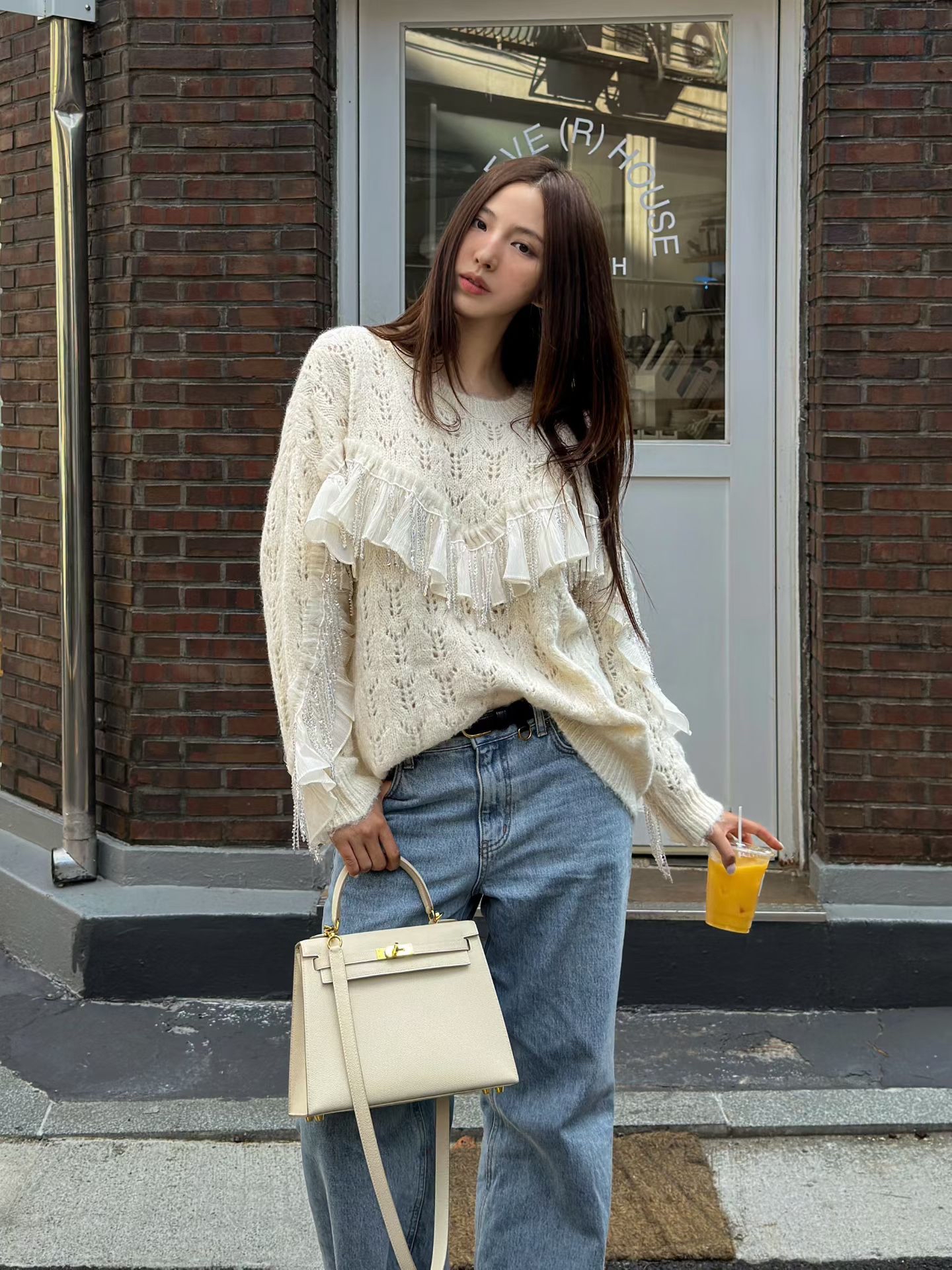 beaded knit top