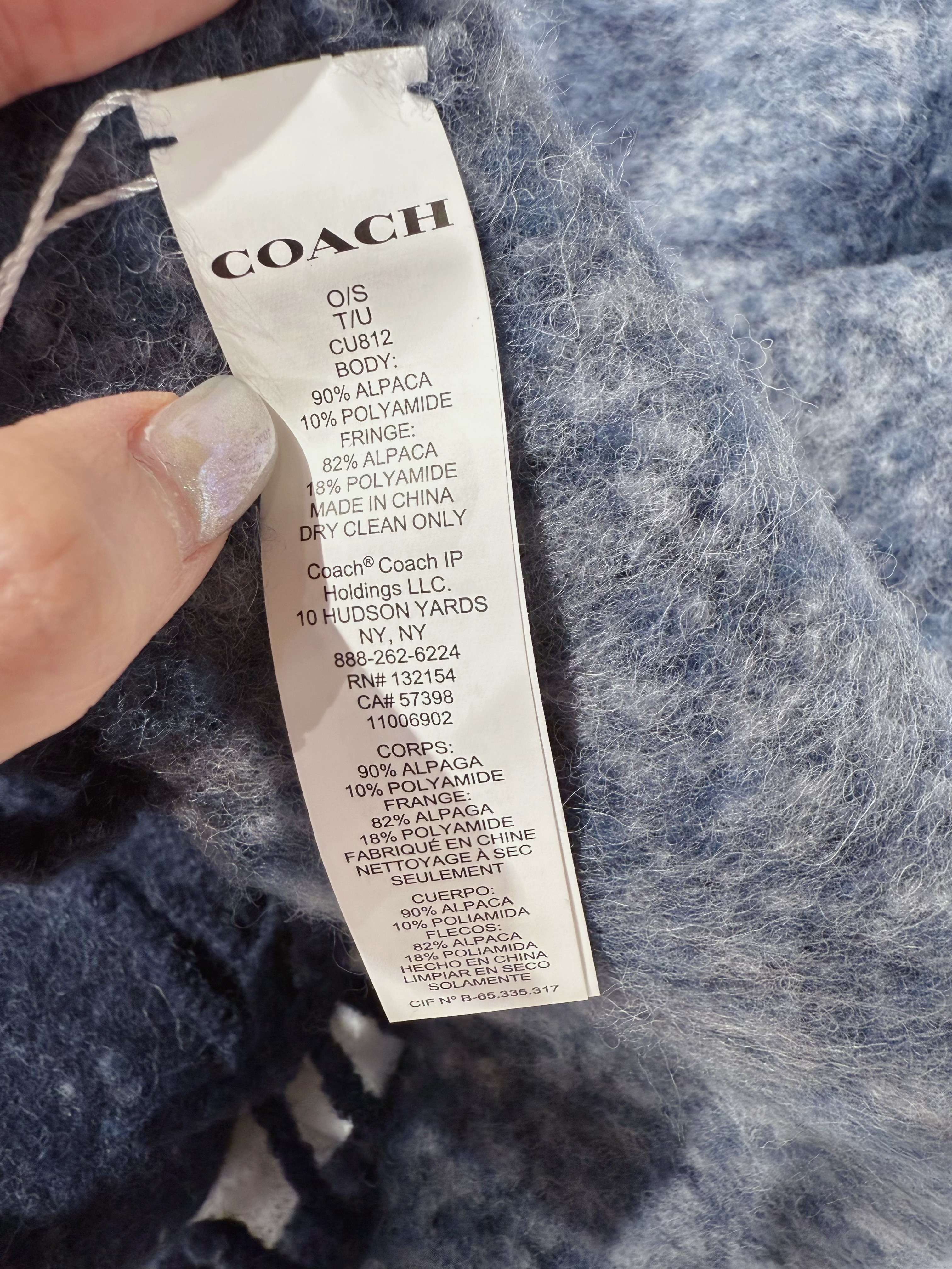 Coach oversized scarf midnight navy