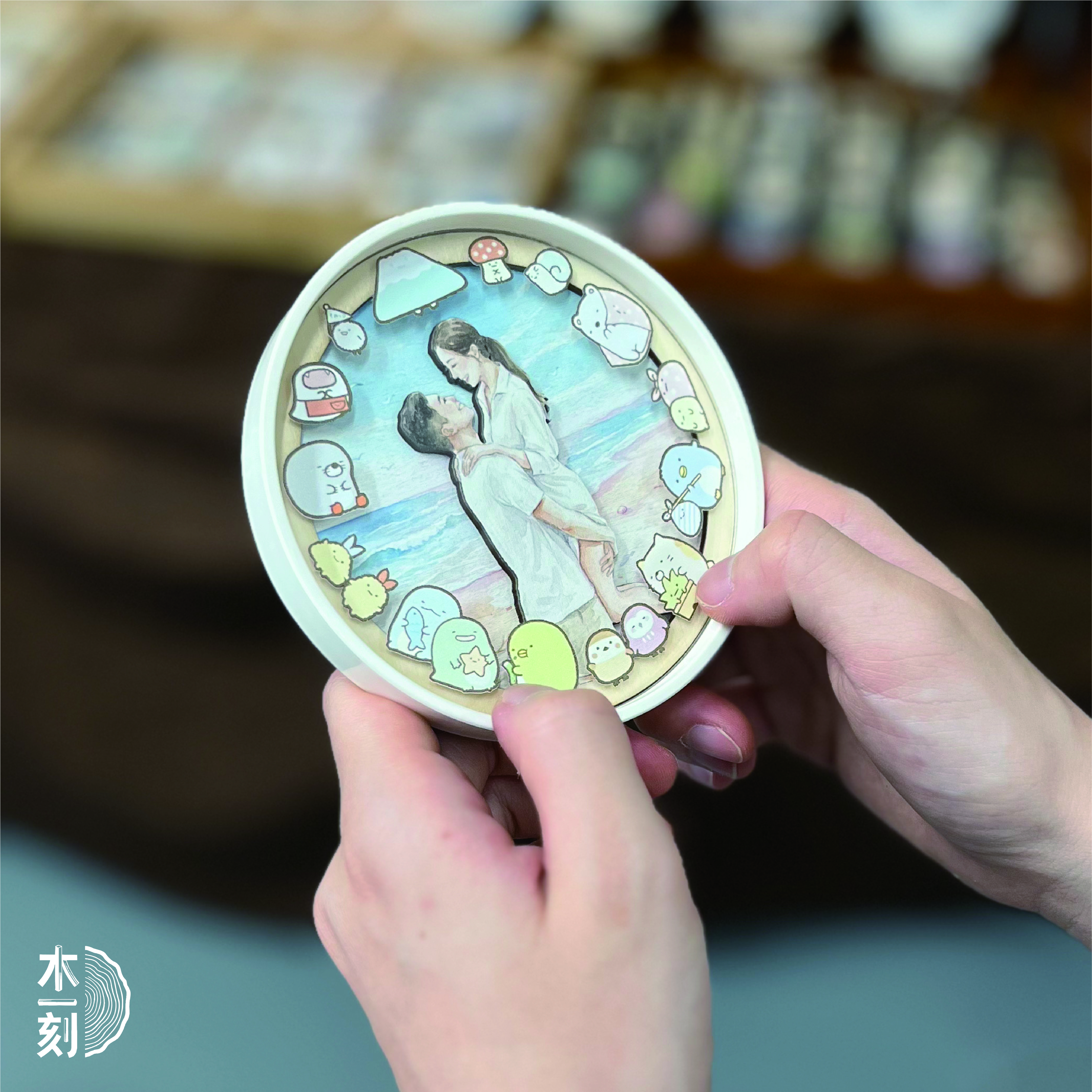 [客製化] 木製磁吸杯墊擺設