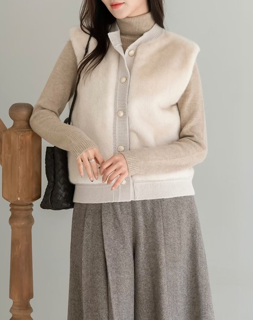 Fur Knit Vest 