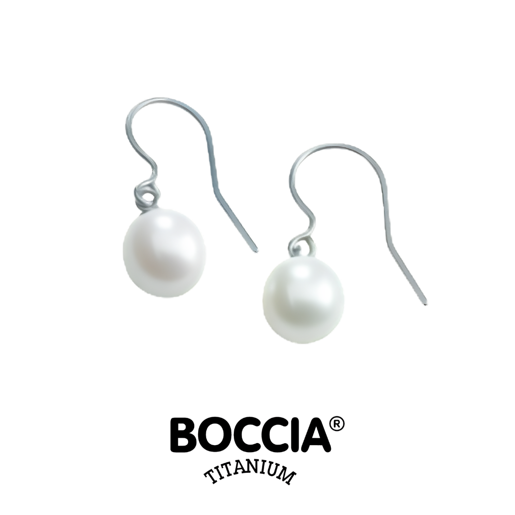 Boccia Titanium 0586-01鈦金屬 / 珍珠耳環