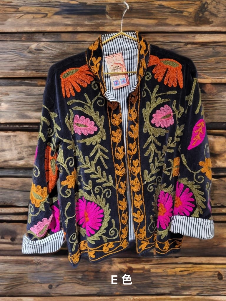 印度 Suzani 刺繡絲絨褸 